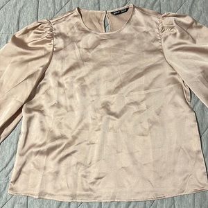 Satin Puffer Sleeve Blouse